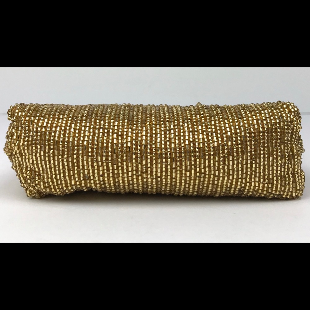 La Regale Gold Beaded Handbag Wristlet Clutch Bag - Picture 6 of 8